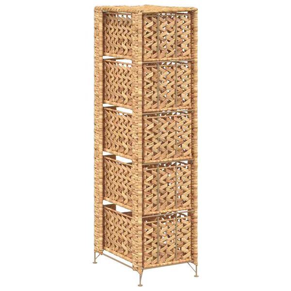 vidaXL Storage Unit with 5 Baskets 25.5x37x100 cm Water Hyacinth