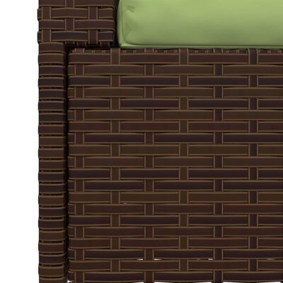 vidaXL 2-Seater Sofa with Cushions Brown Poly Rattan, brown and green vidaXL 2-Seater Sofa with Cushions Brown Poly Rattan