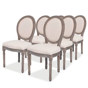 vidaXL Dining Chairs 6 pcs Cream Fabric