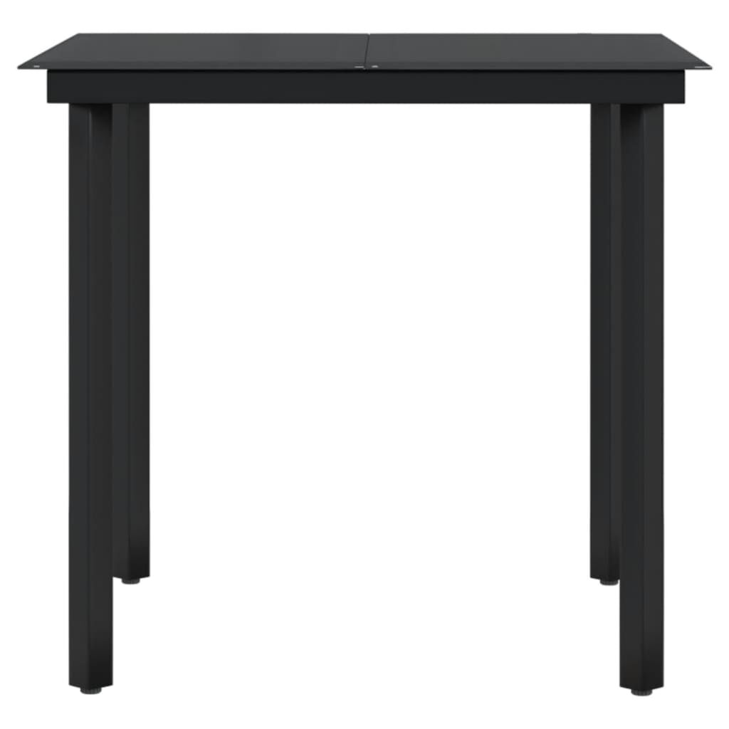 vidaXL 3 Piece Garden Dining Set with Cushions Black