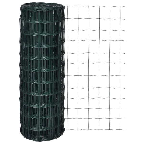 vidaXL Euro Fence Steel 10x1.0 m Green