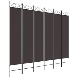 vidaXL 6-Panel Room Divider Brown 240x200 cm Fabric