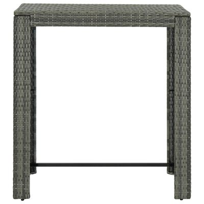 vidaXL 5 Piece Garden Bar Set with Cushions Poly Rattan Grey, grey vidaXL 5 Piece Garden Bar Set with Cushions Poly Rattan Grey