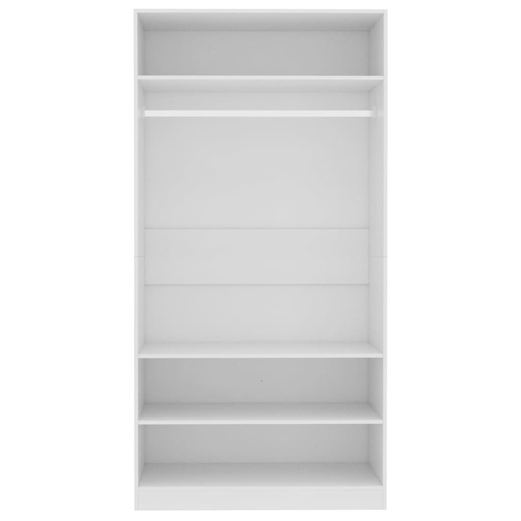 vidaXL Wardrobe White 100x50x200 cm Engineered Wood