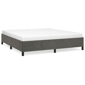 vidaXL Bed Frame without Mattress Dark Grey 180x200 cm Super King Velvet