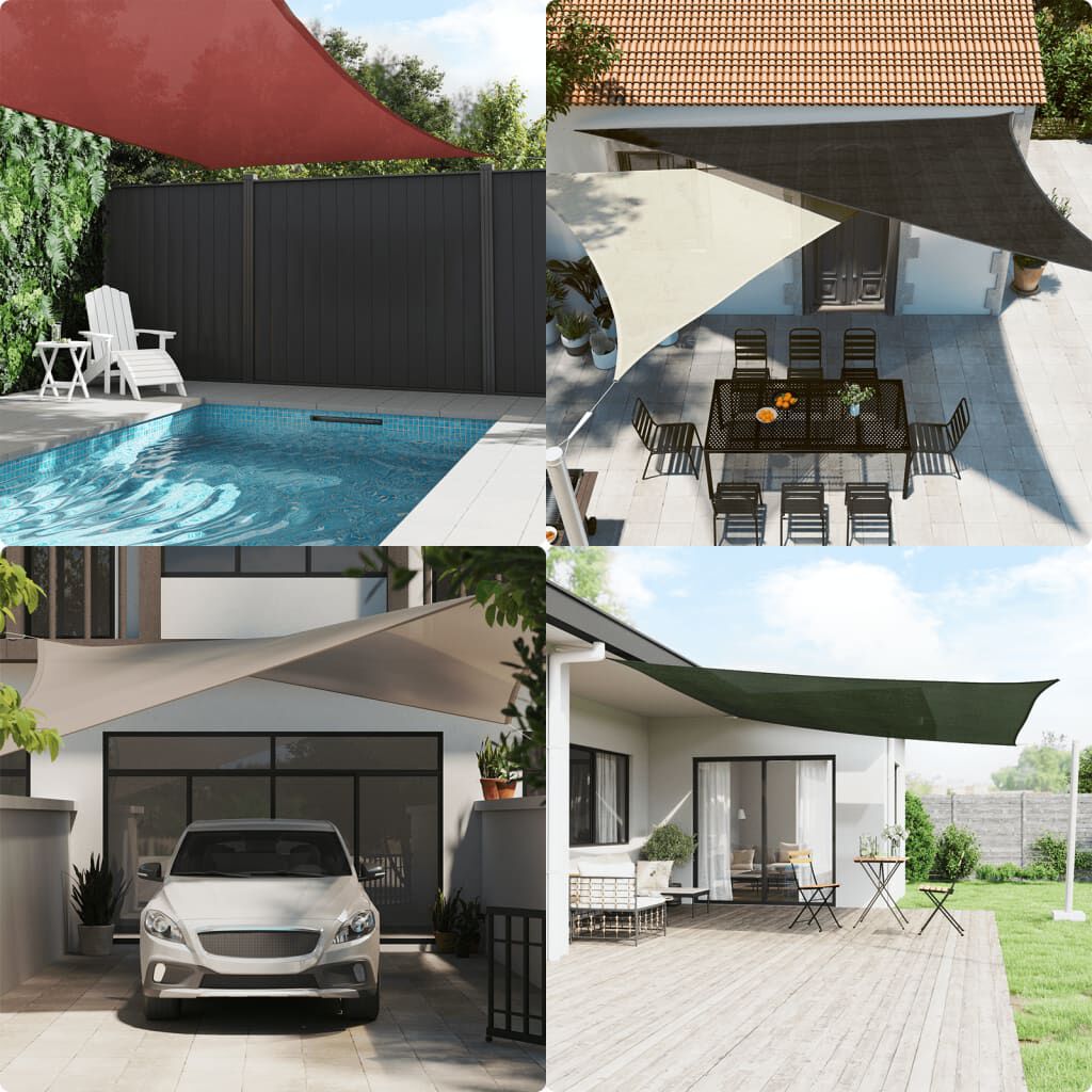 vidaXL Sunshade Sail HDPE Rectangular 2x4 m Cream