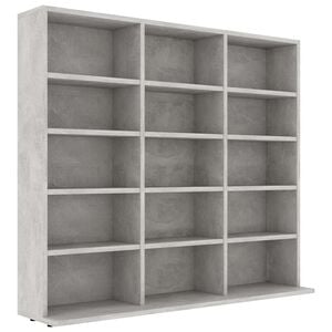 vidaXL CD Cabinet Concrete Grey 100x23x89,5 cm Engineered Wood