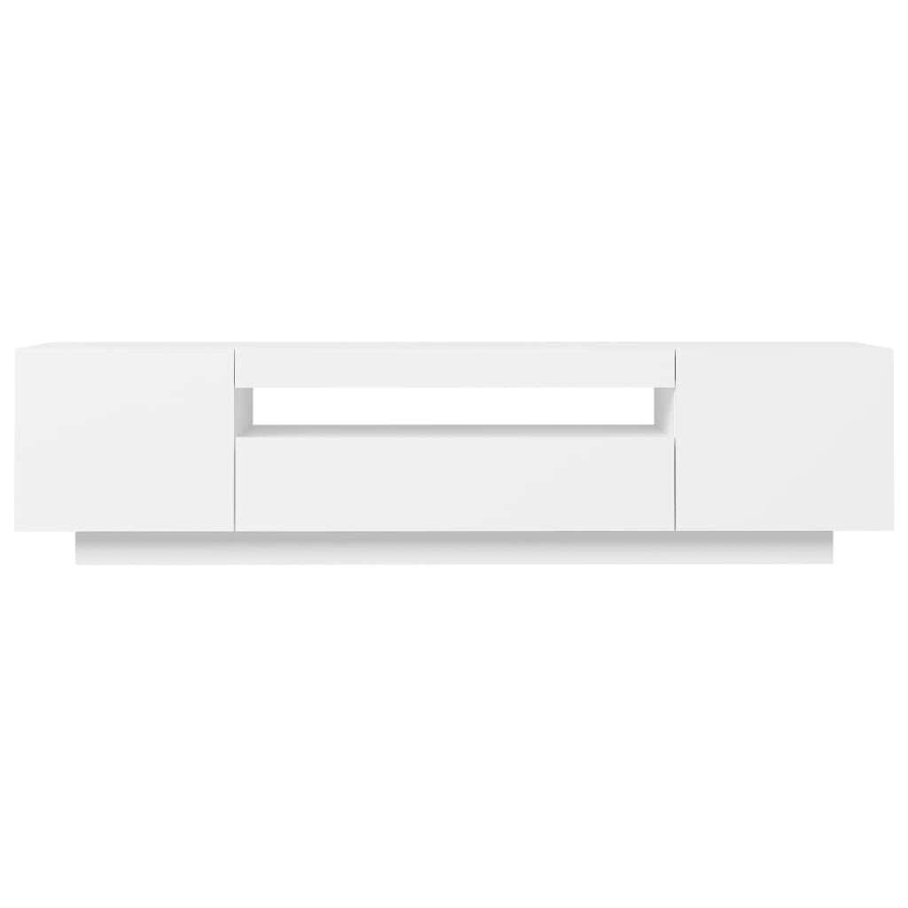 vidaXL TV Cabinet with LED Lights White 160x35x40 cm