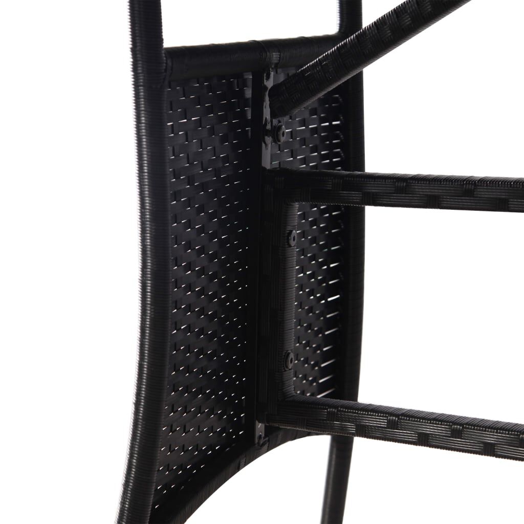 vidaXL Garden Table Black 170x80x74 cm Poly Rattan