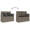vidaXL Garden Bench with Cushions Grey Poly Rattan
