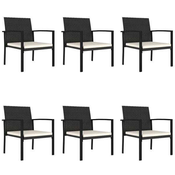 vidaXL 7 Piece Garden Dining Set Poly Rattan Black