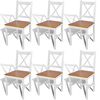 vidaXL Dining Chairs 6 pcs White Pinewood