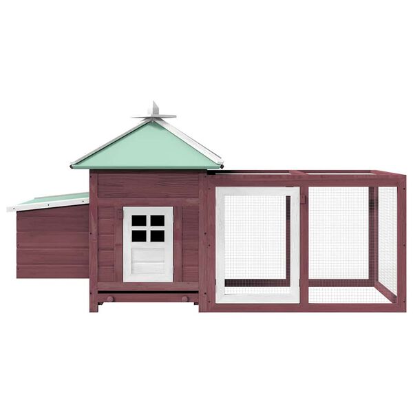 vidaXL Chicken Coop with Nest Box Mocha 190x72x102 cm Solid Firwood