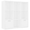 vidaXL Book Cabinet White 98x30x98 cm Engineered Wood