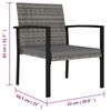 vidaXL 5 Piece Garden Dining Set Poly Rattan Grey