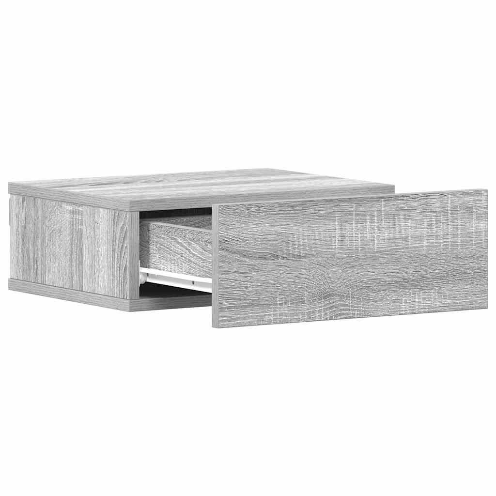 vidaXL Floating Nightstands 2pcs Grey Sonoma 40x30x15cm Engineered Wood