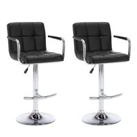 vidaXL Bar Stools 2 pcs Black Faux Leather, black vidaXL Bar Stools 2 pcs Black Faux Leather