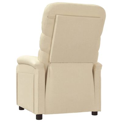 vidaXL Recliner Chair Cream Fabric, cream vidaXL Recliner Chair Cream Fabric