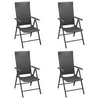 vidaXL Garden Chairs 4 pcs Poly Rattan Black, black vidaXL Garden Chairs 4 pcs Poly Rattan Black