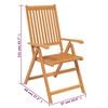 vidaXL 5 Piece Garden Dining Set Solid Acacia Wood 150-200 cm