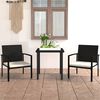 vidaXL 3 Piece Garden Dining Set Poly Rattan Black
