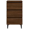 vidaXL Bed Cabinet with Metal Legs Brown Oak 40x35x69 cm
