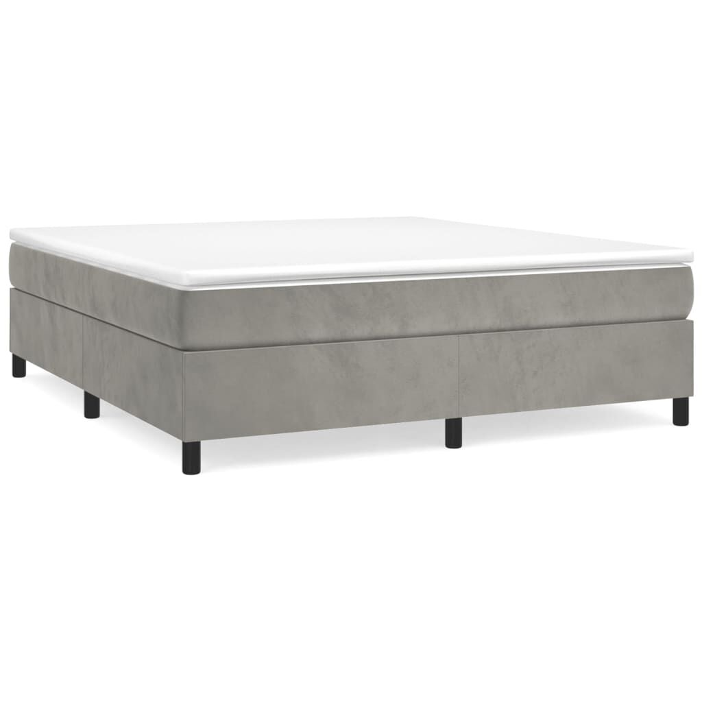 vidaXL Bed Frame without Mattress Light Grey 180x200 cm Super King Velvet