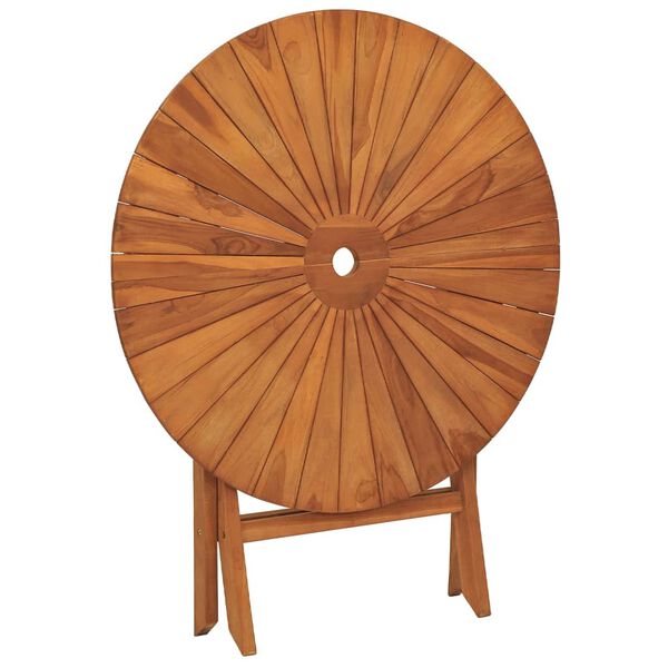 vidaXL Folding Garden Table Ø 85x75 cm Solid Wood Teak