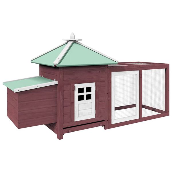 vidaXL Chicken Coop with Nest Box Mocha 190x72x102 cm Solid Firwood