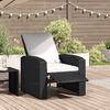 vidaXL Garden Reclining Chair with Cushions Black Poly Rattan