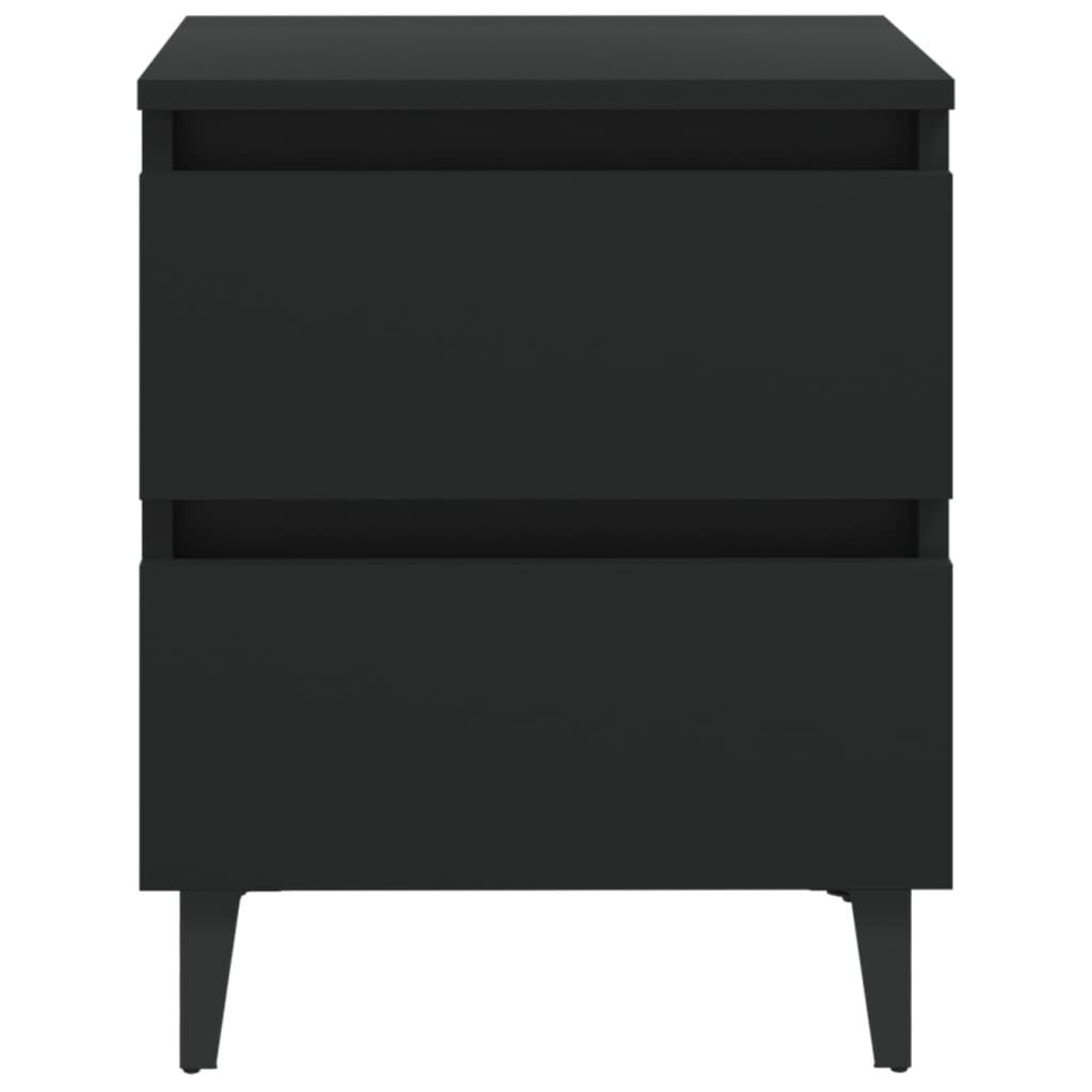 vidaXL Bed Cabinets 2 pcs Black 40x35x50 cm Engineered Wood
