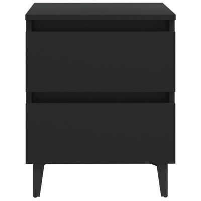 vidaXL Bed Cabinets 2 pcs Black 40x35x50 cm Engineered Wood, black vidaXL Bed Cabinets 2 pcs Black 40x35x50 cm Engineered Wood