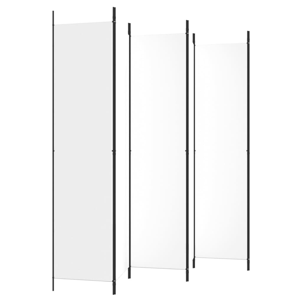 vidaXL 6-Panel Room Divider White 300x220 cm Fabric, white vidaXL 6-Panel Room Divider White 300x220 cm Fabric