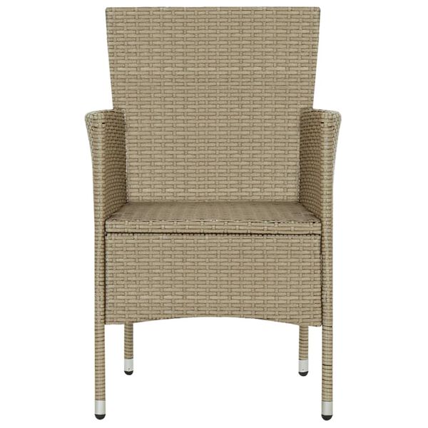 vidaXL Garden Dining Chairs 2 pcs Poly Rattan Beige