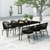 vidaXL 7 Piece Garden Dining Set Black