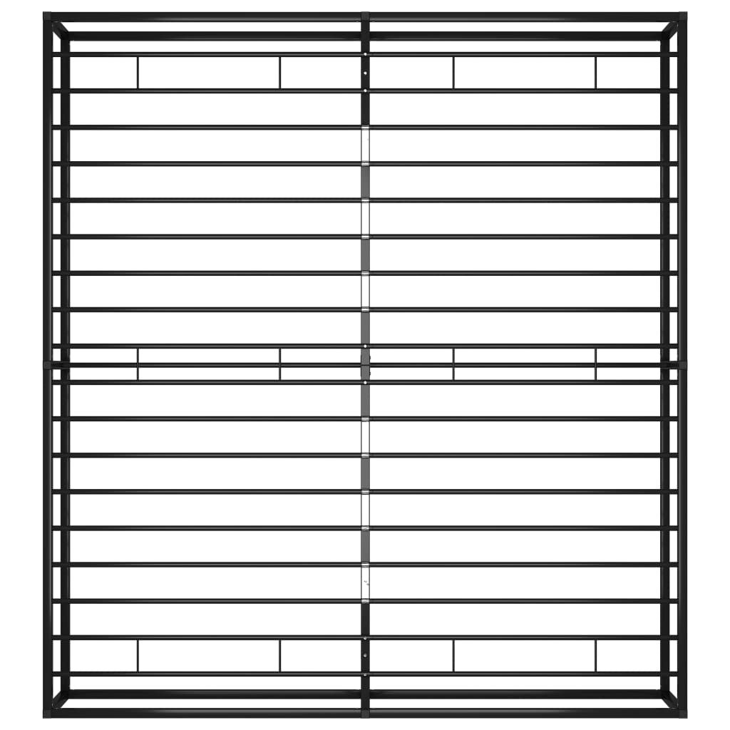vidaXL Bed Frame without Mattress Black Metal 160x200 cm