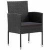 vidaXL Garden Chairs with Black Cushions 2 pcs Black Poly Rattan