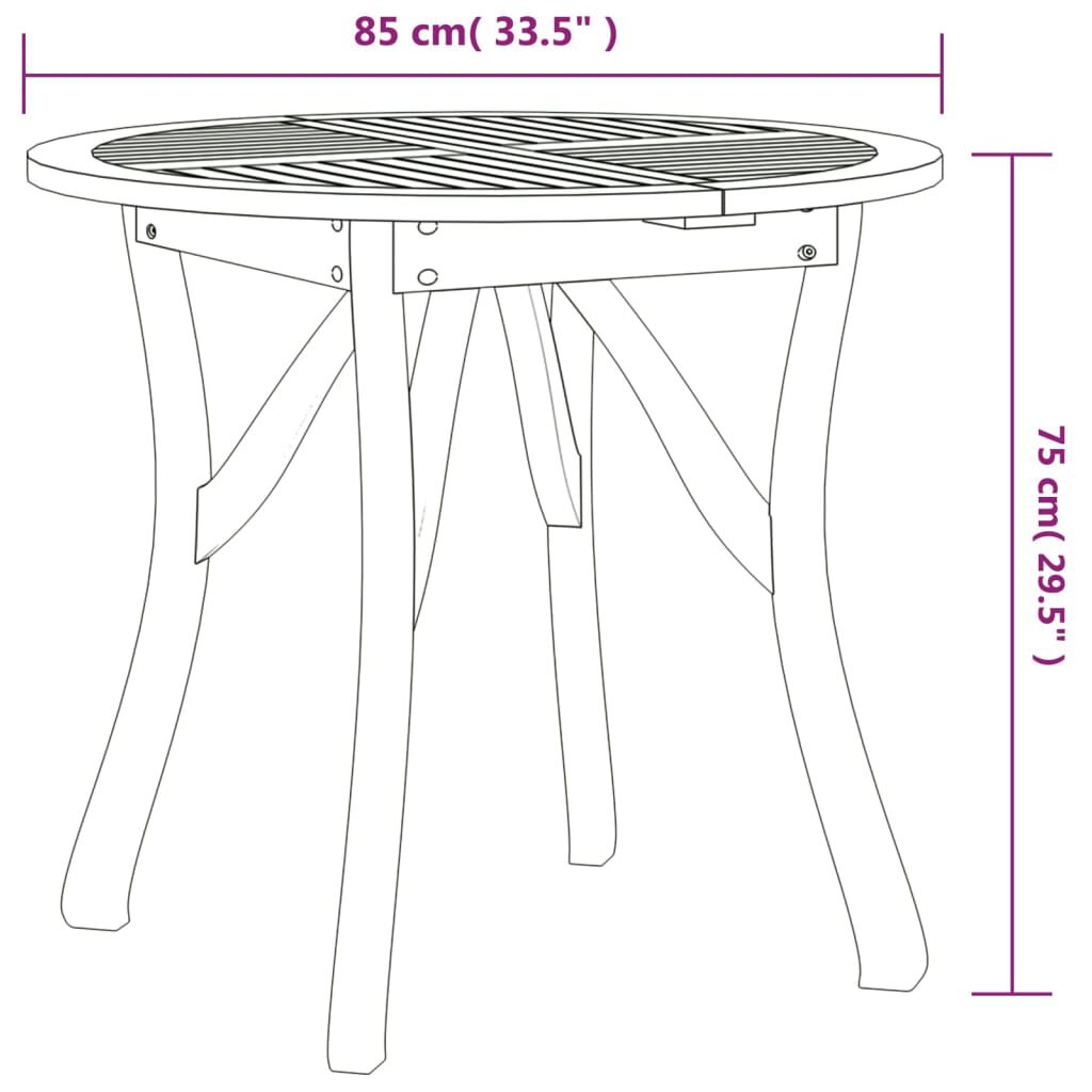 vidaXL 3 Piece Garden Dining Set Solid Wood Acacia