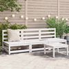 vidaXL Garden Middle Sofas 3 pcs White Solid Wood Pine