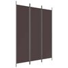 vidaXL 3-Panel Room Divider Brown 150x200 cm Fabric