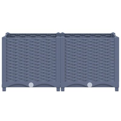 vidaXL Raised Bed 80x40x38 cm Polypropylene, blue grey vidaXL Raised Bed 80x40x38 cm Polypropylene