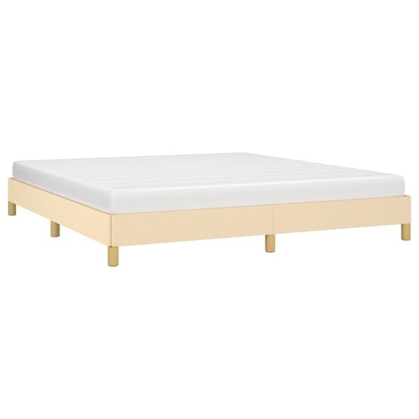 vidaXL Bed Frame without Mattress Cream 180x200 cm Super King Fabric