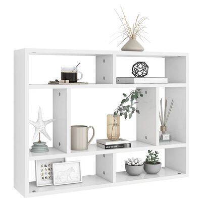 vidaXL Wall Shelf White 75x16x55 cm Engineered Wood, white vidaXL Wall Shelf White 75x16x55 cm Engineered Wood