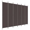 vidaXL 6-Panel Room Divider Brown 300x220 cm Fabric