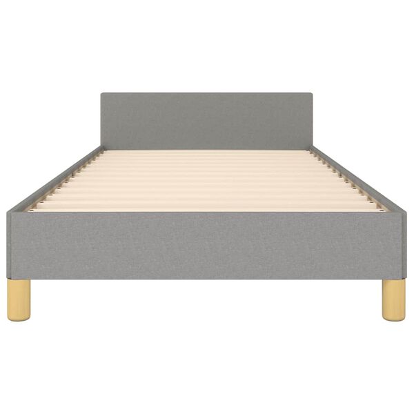 vidaXL Bed Frame without Mattress Light Grey 92x187 cm Single Fabric