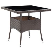 vidaXL Garden Dining Table Brown Poly Rattan, brown vidaXL Garden Dining Table Brown Poly Rattan