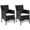 vidaXL Garden Sofa Set 7 Pieces Poly Rattan Black and Cream White