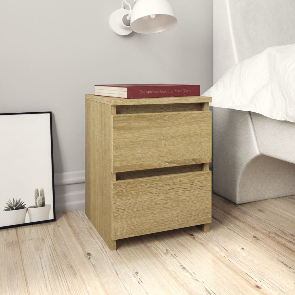 vidaXL Bedside Cabinets 2 pcs Sonoma Oak 30x30x40 cm Engineered Wood