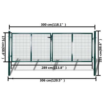 vidaXL Garden Mesh Gate Fence Door Wall Grille 306x175 cm,  vidaXL Garden Mesh Gate Fence Door Wall Grille 306x175 cm