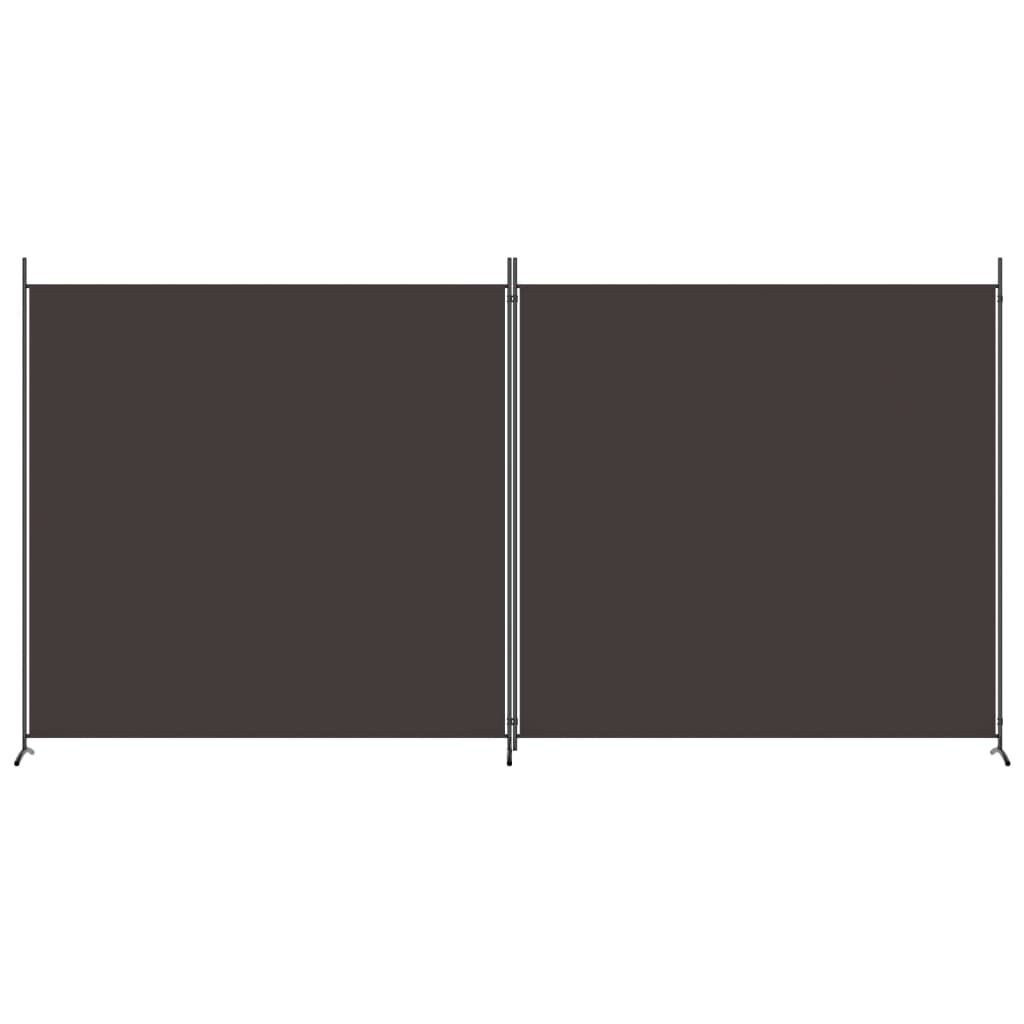 vidaXL 2-Panel Room Divider Brown 348x180 cm Fabric